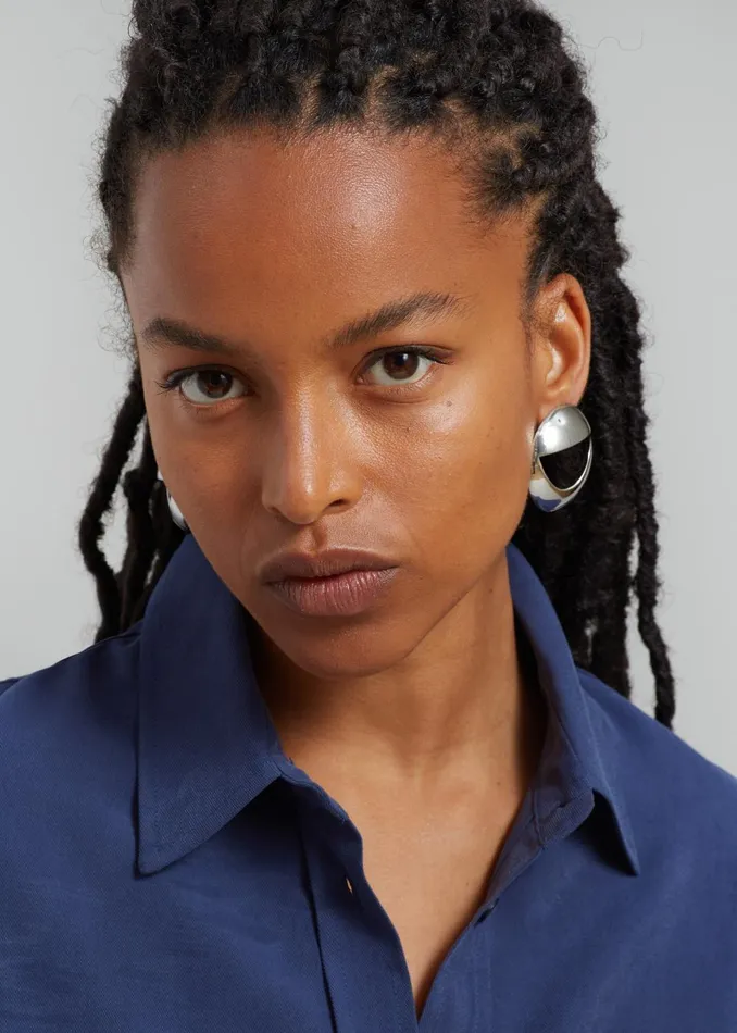Women Coperni Logo Earrings 8211 Silver The Frankie Shop