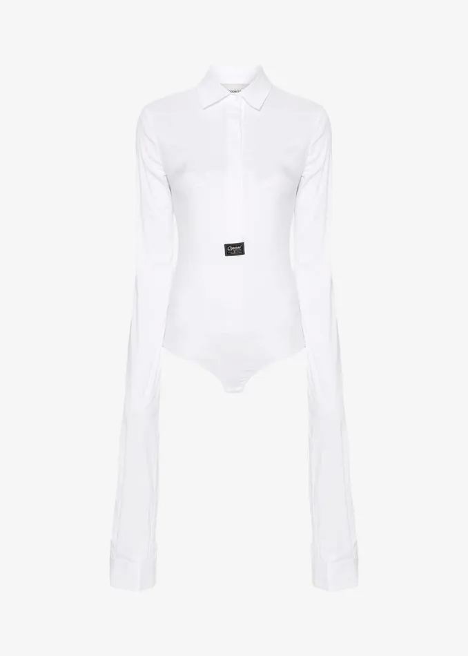 Women Coperni Shirt Bodysuit 8211 White The Frankie Shop Tops