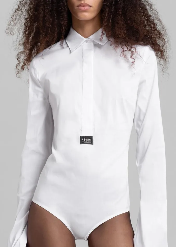 Women Coperni Shirt Bodysuit 8211 White The Frankie Shop Tops