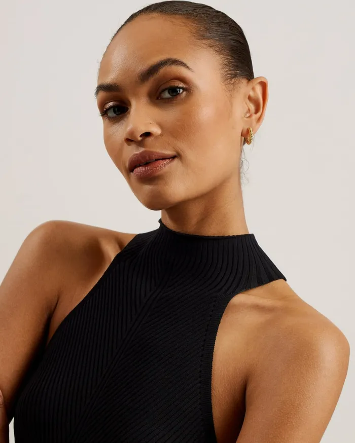 Women CORINO 8211 Sleeveless Midi Dress With Floral Pleated Skirt Black Ted Baker Dresses Women CORINO 8211 Sleeveless Midi Dress With Floral Pleated Skirt Black Ted Baker Dresses