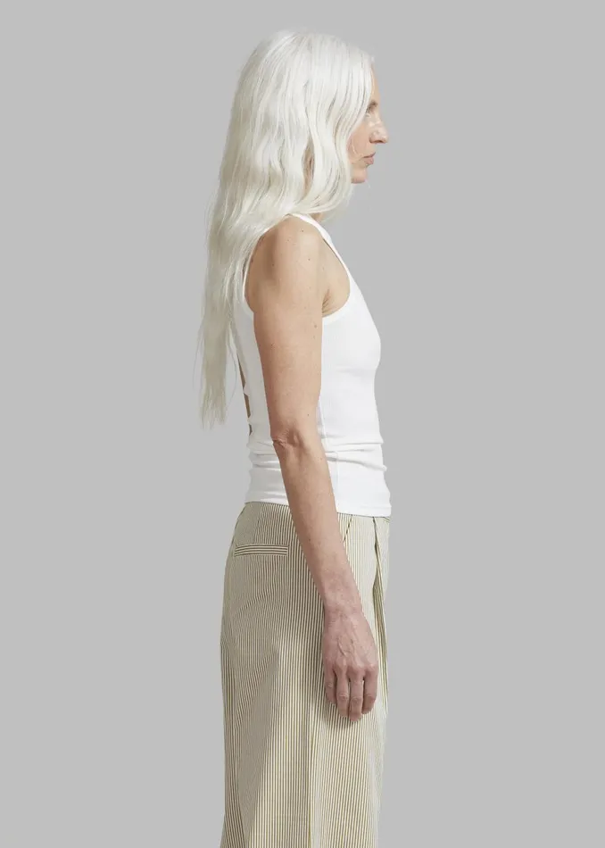 Women Corsy Ribbed Tank 8211 Optic White The Frankie Shop Tops