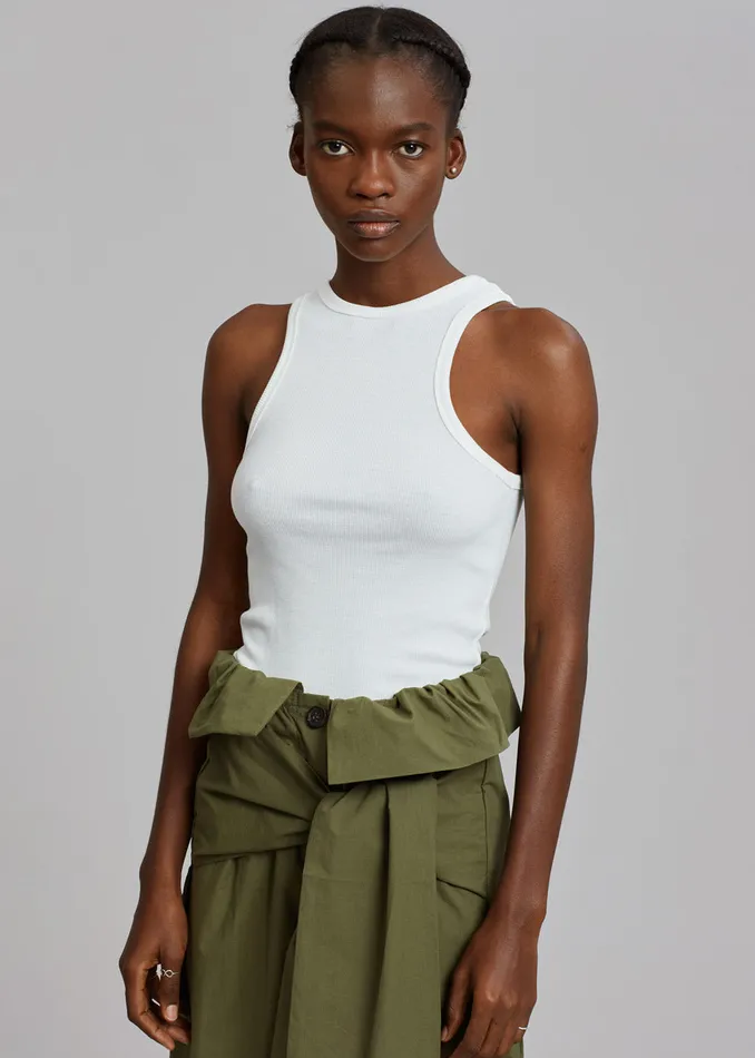 Women Corsy Ribbed Tank 8211 Optic White The Frankie Shop Tops