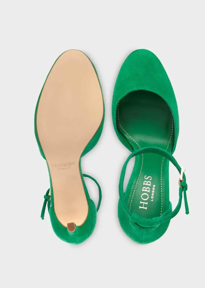 Women Court Shoes Hobbs Elliya Suede Court Shoes Cilantro Green