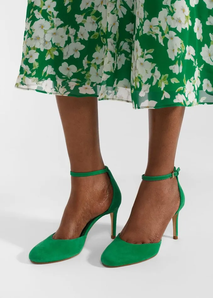 Women Court Shoes Hobbs Elliya Suede Court Shoes Cilantro Green