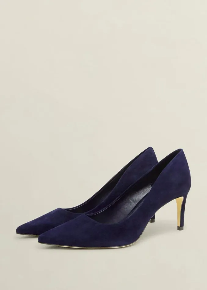 Women Court Shoes Hobbs Leila Suede Court Shoes Midnight