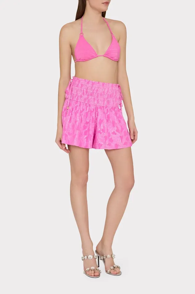 Women CoverUps Milly Wendy Lurex Jacquard Shorts Pink