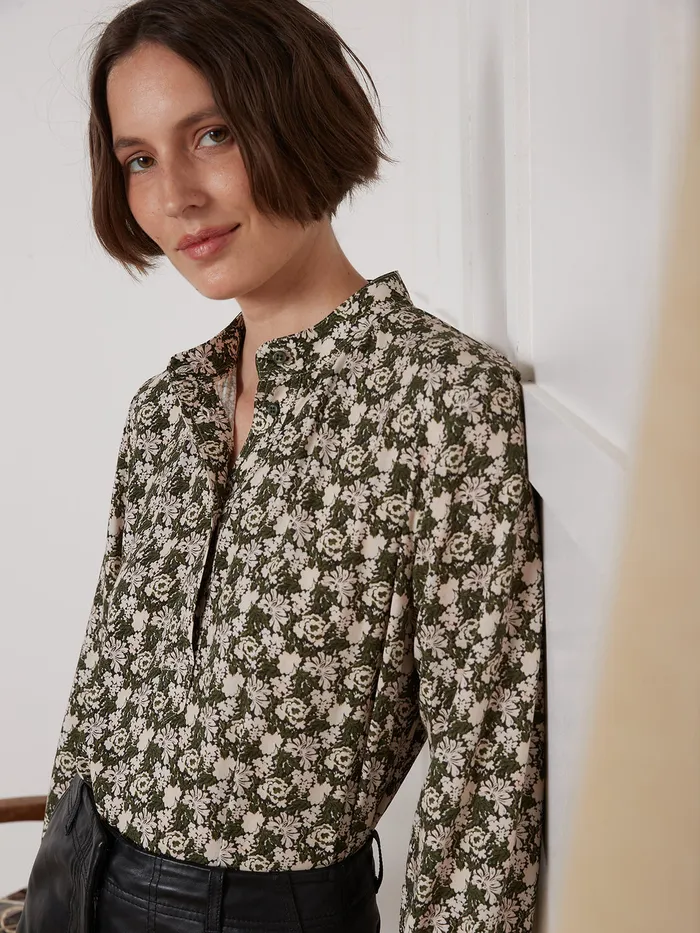 Women Cyrillus Clothing Amber Print Blouse Imp Amber