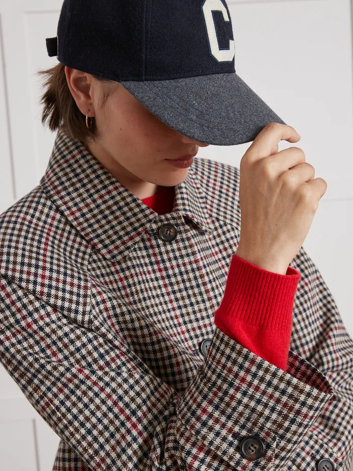 Women Cyrillus Clothing Check Twill Car Coat Carreaux Tricolore