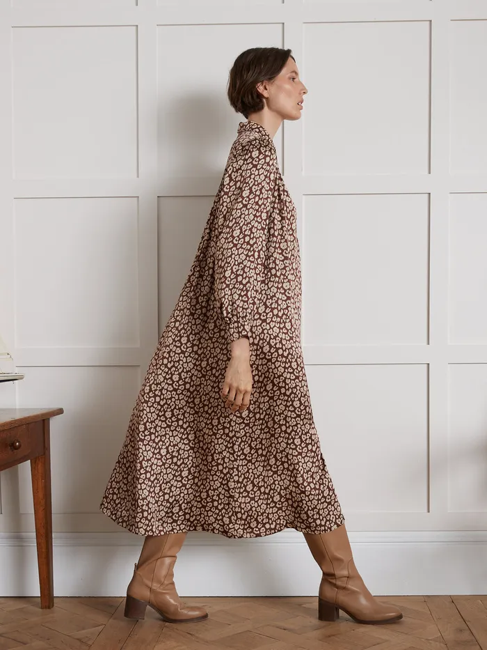 Women Cyrillus Clothing Long ShirtDress With Leopard Print Imp Fauve