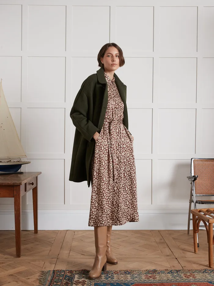 Women Cyrillus Clothing Long ShirtDress With Leopard Print Imp Fauve