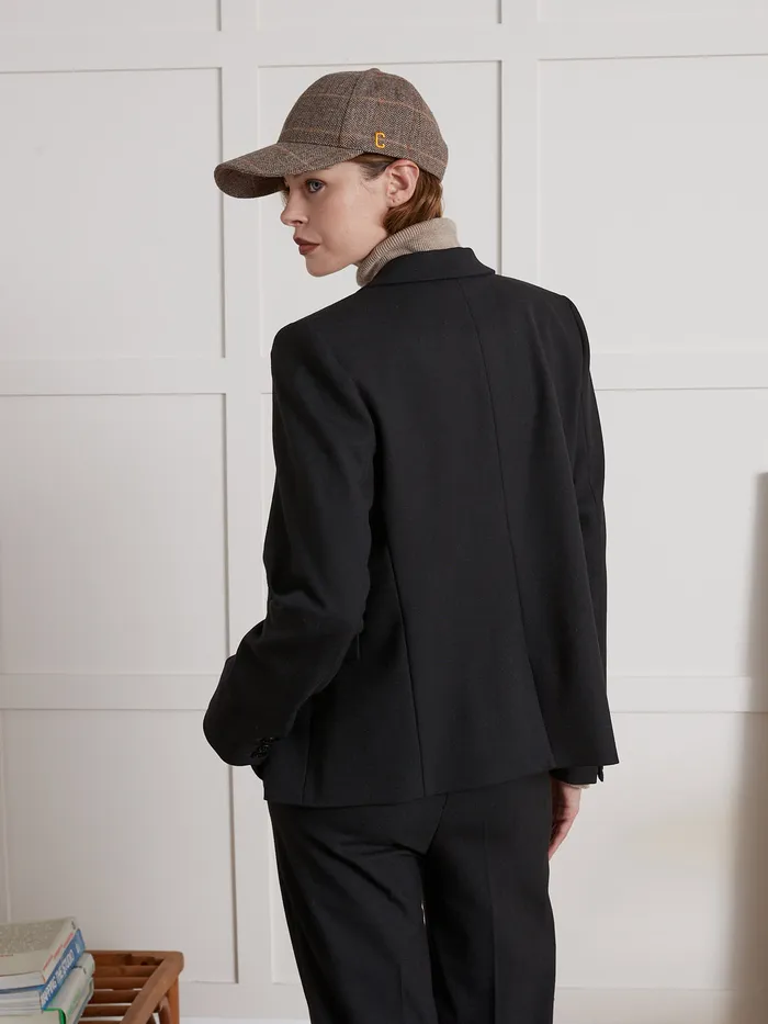 Women Cyrillus Clothing Plain Suit Jacket Noir