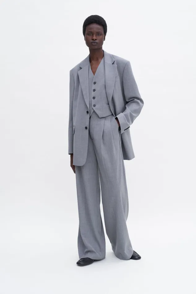 Women Darcey Wool Trousers Grey Melange Filippa K Trousers