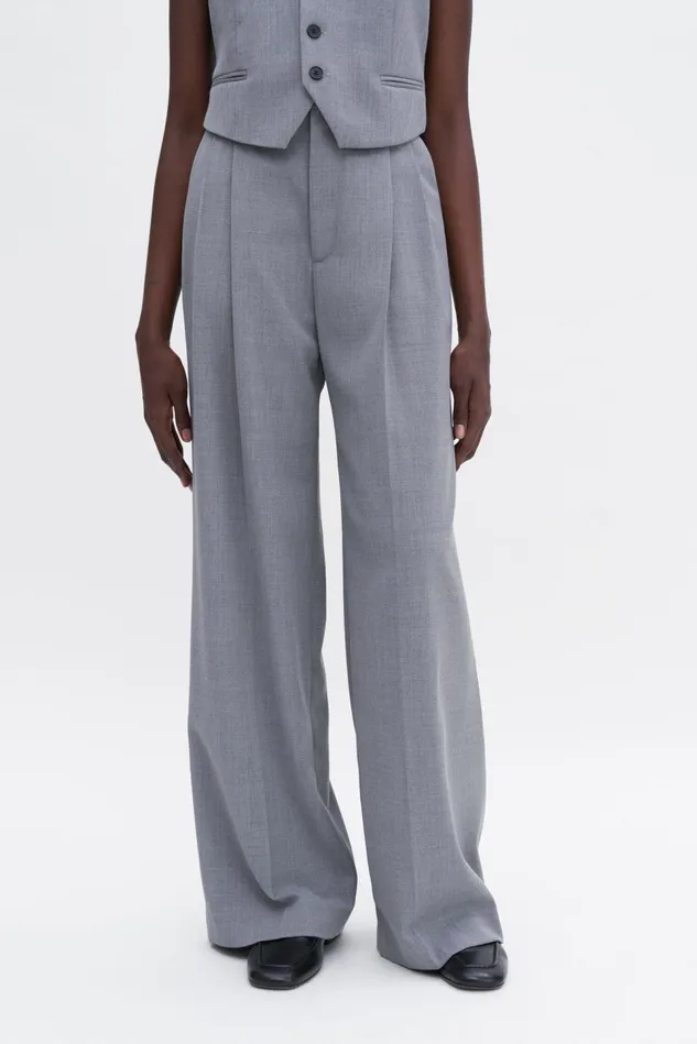 Women Darcey Wool Trousers Grey Melange Filippa K Trousers