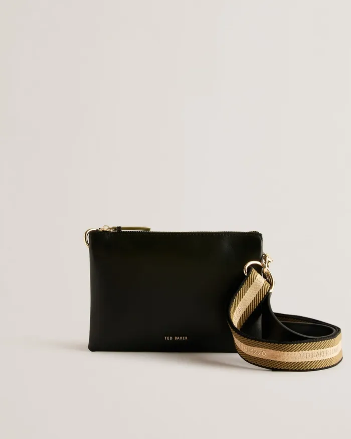 Women DARCEYY 8211 Branded Webbing Crossbody Bag Jetblack Ted Baker Crossbody Bags