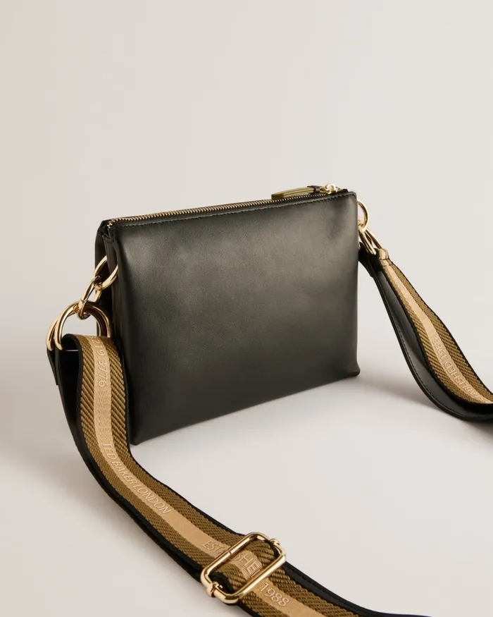 Women DARCEYY 8211 Branded Webbing Crossbody Bag Jetblack Ted Baker Crossbody Bags