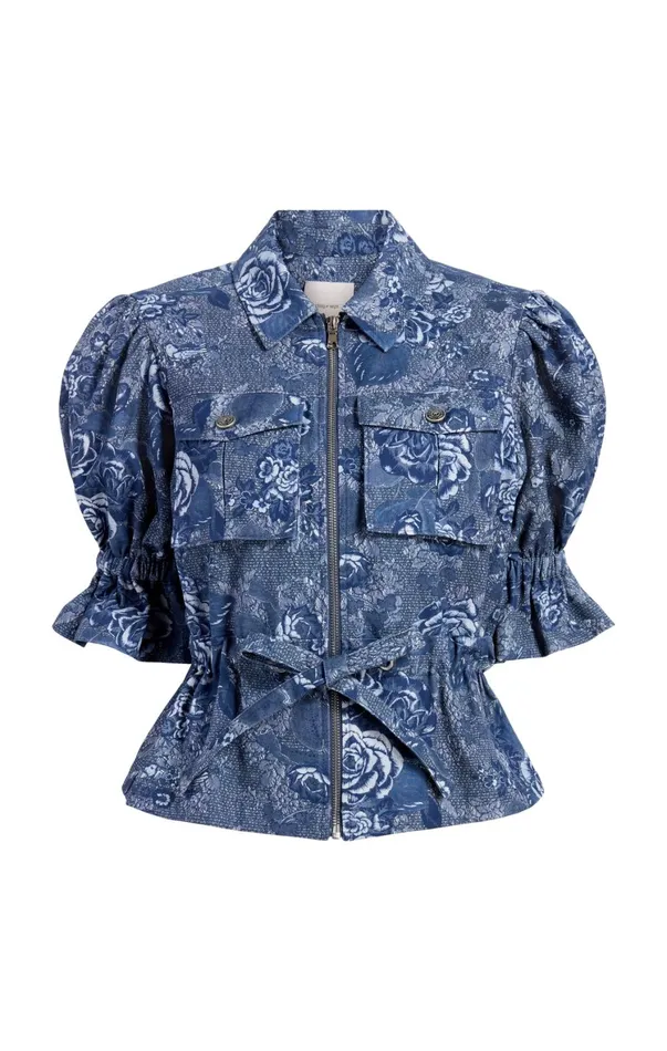 Women Denim Cinq Sept Adie Jacket Indigo Multi