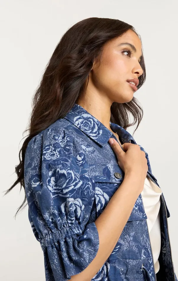 Women Denim Cinq Sept Adie Jacket Indigo Multi