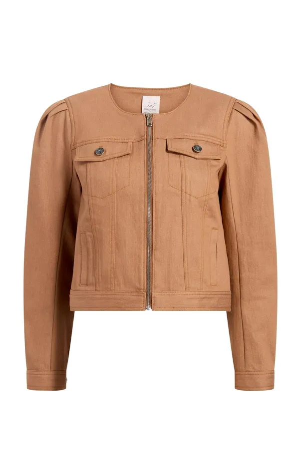 Women Denim Cinq Sept Dalia Jacket Cocoa