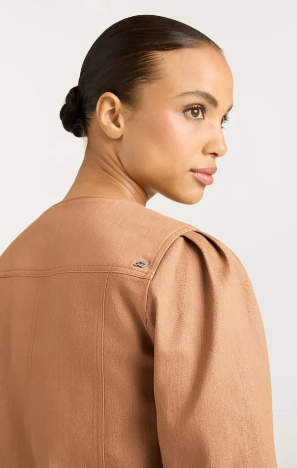 Women Denim Cinq Sept Dalia Jacket Cocoa
