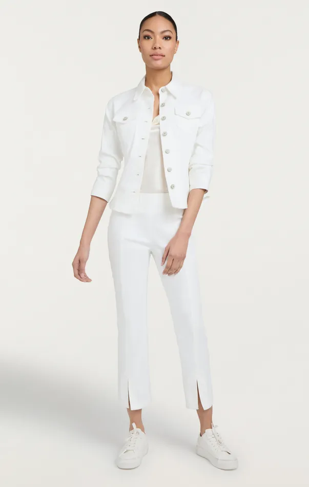 Women Denim Cinq Sept Denim Scrunched Canyon Jacket White
