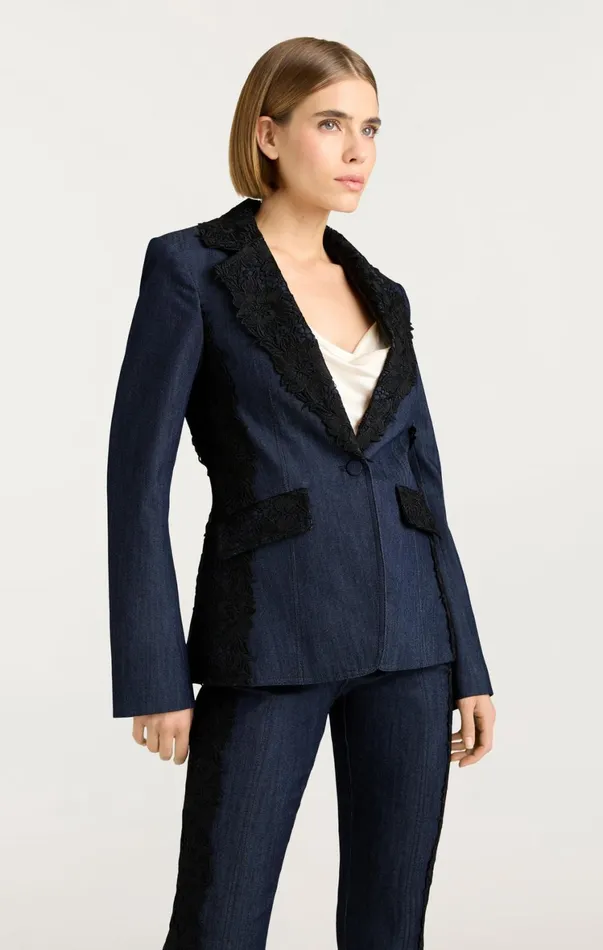 Women Denim Cinq Sept Laney Jacket Indigo