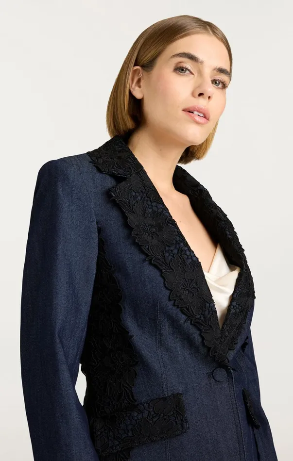 Women Denim Cinq Sept Laney Jacket Indigo