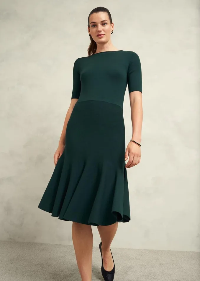 Women Dresses and Jumpsuits Hobbs Abbie Knitted Dress Samphire Green