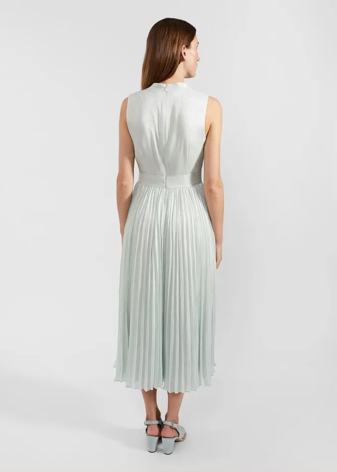 Women Dresses and Jumpsuits Hobbs Alexandra Pleated Dress Sage Green