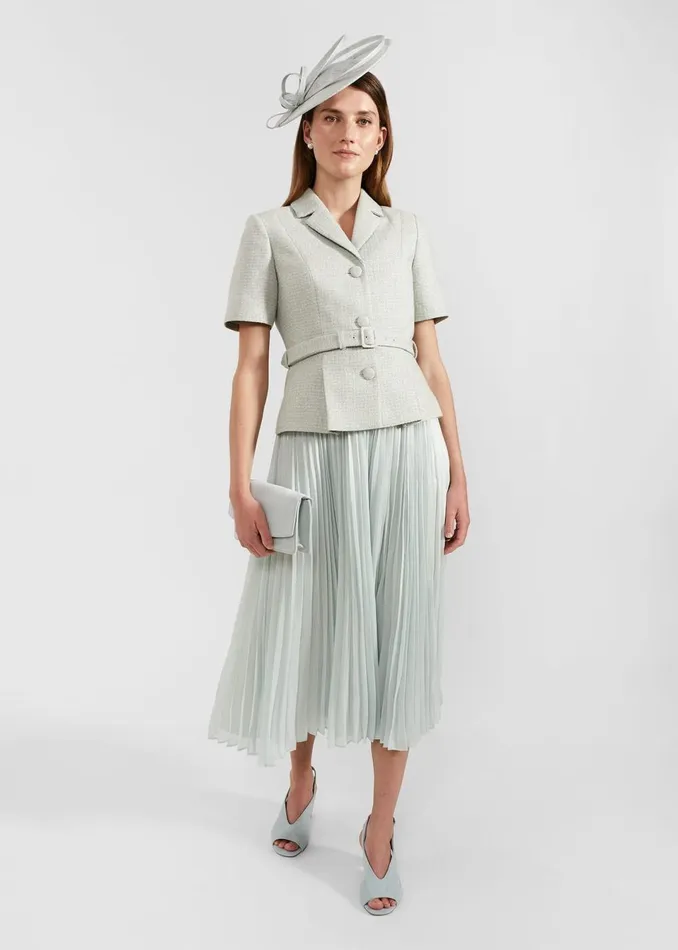 Women Dresses and Jumpsuits Hobbs Alexandra Pleated Dress Sage Green