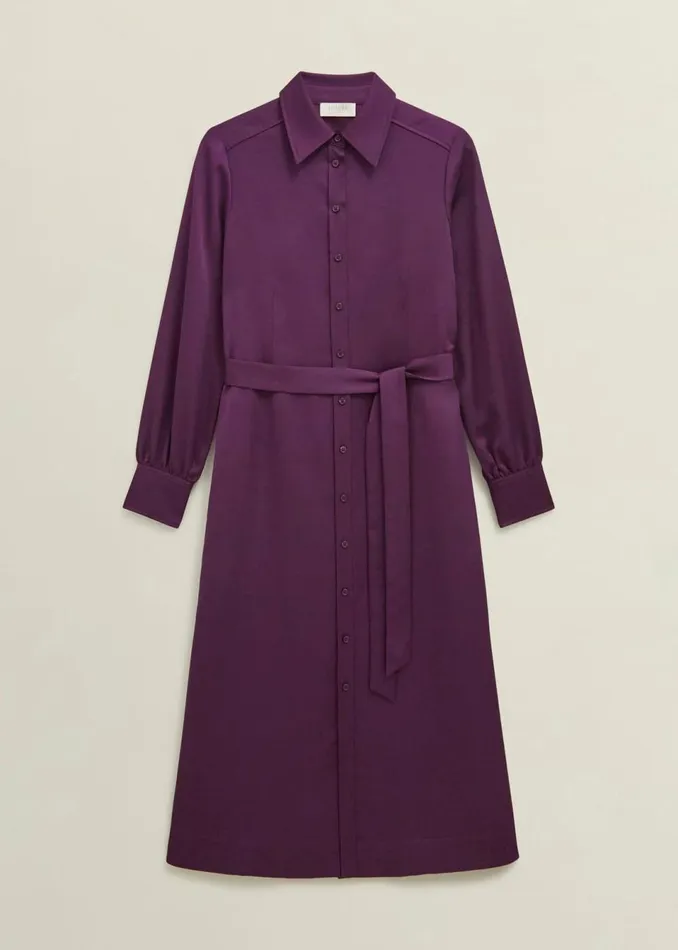 Women Dresses and Jumpsuits Hobbs Arianne Satin Dress Regal Purple