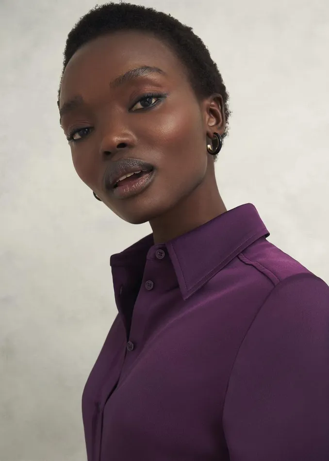 Women Dresses and Jumpsuits Hobbs Arianne Satin Dress Regal Purple