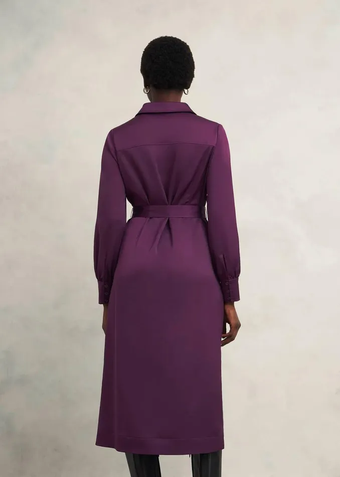Women Dresses and Jumpsuits Hobbs Arianne Satin Dress Regal Purple