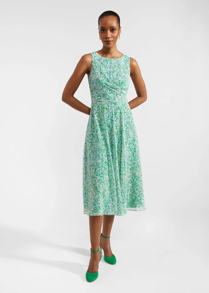 Women Dresses and Jumpsuits Hobbs Jess Fit And Flare Dress Green Multi
