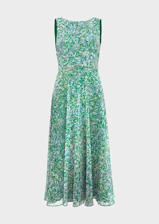 Women Dresses and Jumpsuits Hobbs Jess Fit And Flare Dress Green Multi