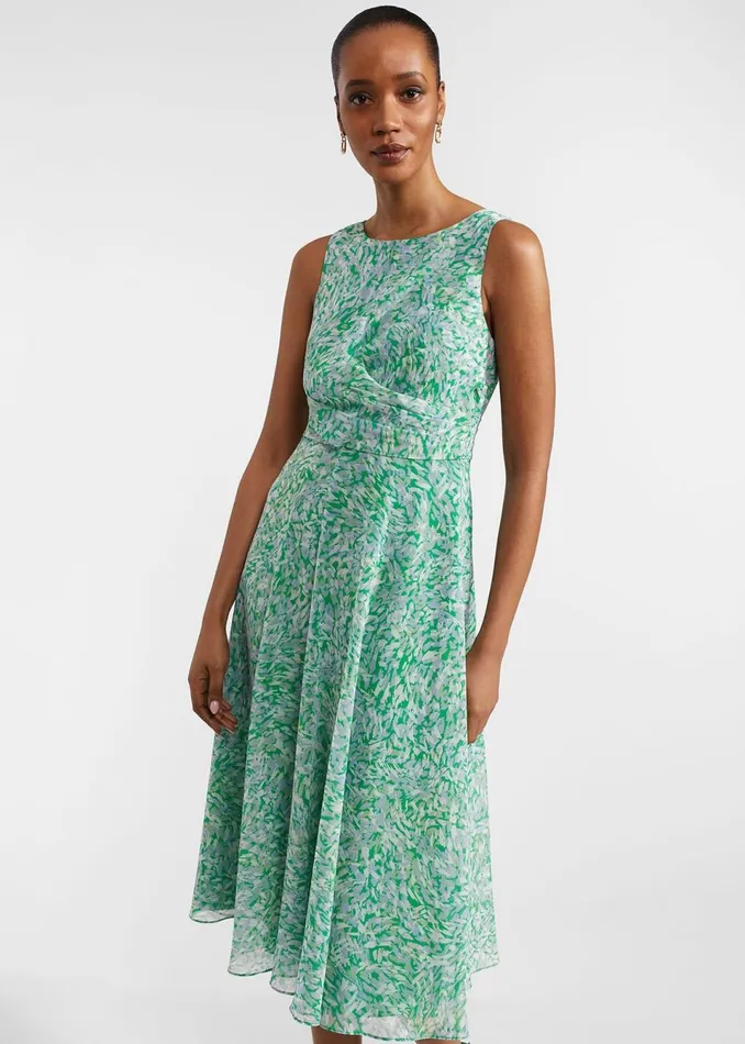 Women Dresses and Jumpsuits Hobbs Jess Fit And Flare Dress Green Multi
