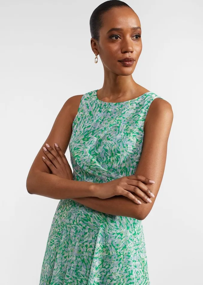 Women Dresses and Jumpsuits Hobbs Jess Fit And Flare Dress Green Multi