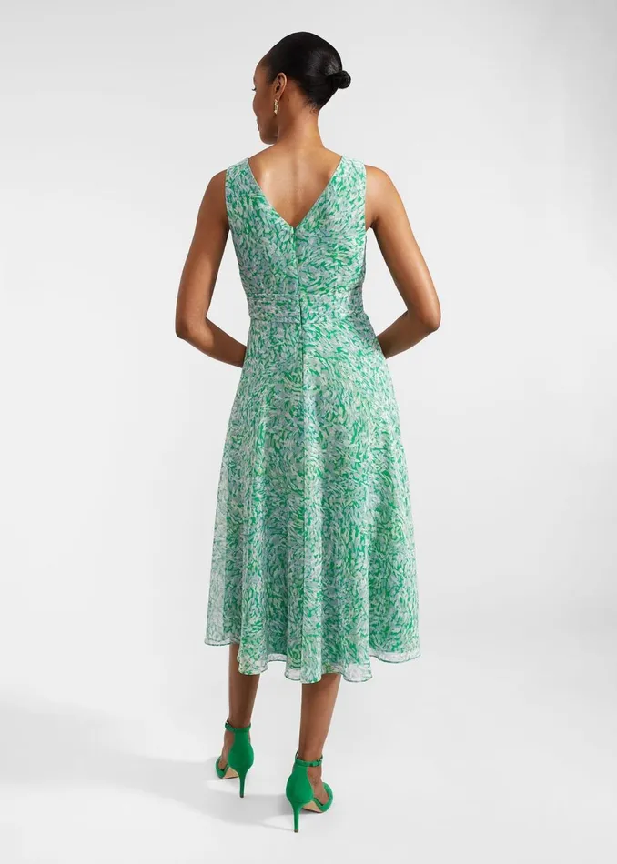 Women Dresses and Jumpsuits Hobbs Jess Fit And Flare Dress Green Multi