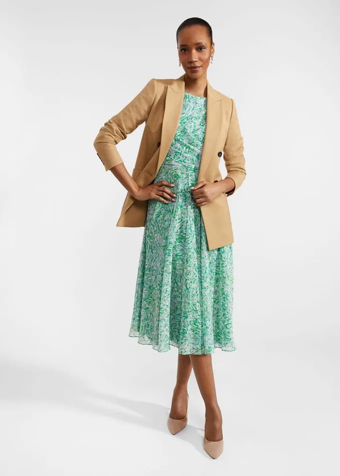 Women Dresses and Jumpsuits Hobbs Jess Fit And Flare Dress Green Multi