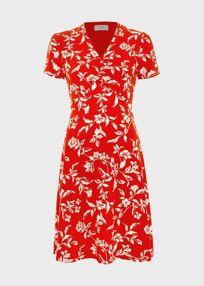 Women Dresses and Jumpsuits Hobbs Lydia Jersey Dress Red Buttercream