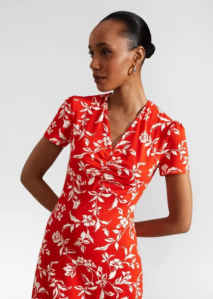 Women Dresses and Jumpsuits Hobbs Lydia Jersey Dress Red Buttercream