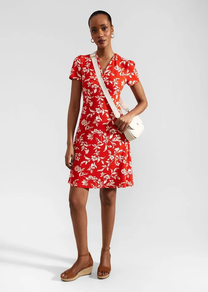 Women Dresses and Jumpsuits Hobbs Lydia Jersey Dress Red Buttercream