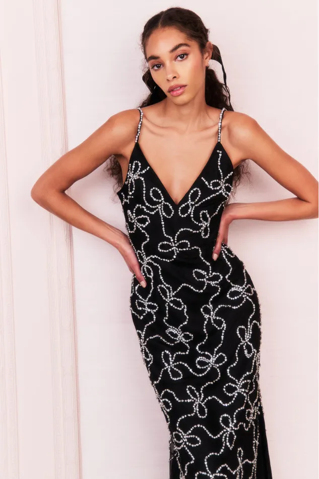 Women Dresses LoveShackFancy Kaylen Embellished Midi Dress Black
