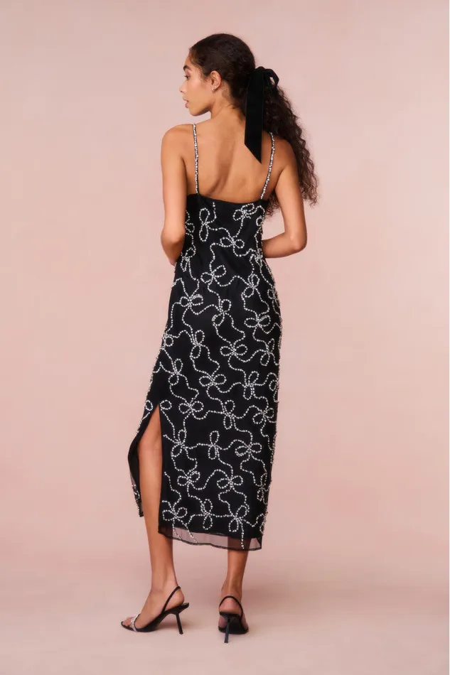 Women Dresses LoveShackFancy Kaylen Embellished Midi Dress Black