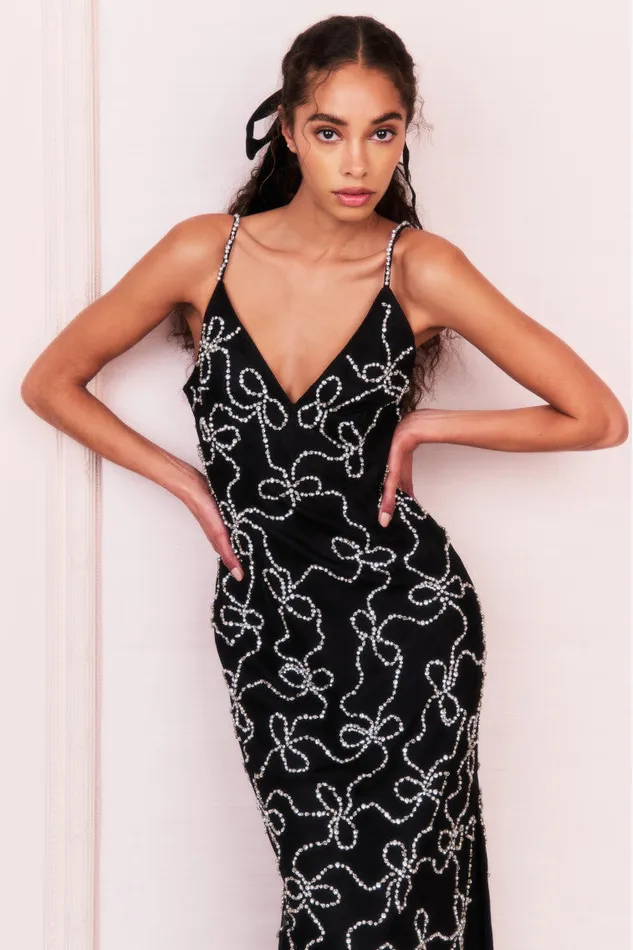 Women Dresses LoveShackFancy Kaylen Embellished Midi Dress Black