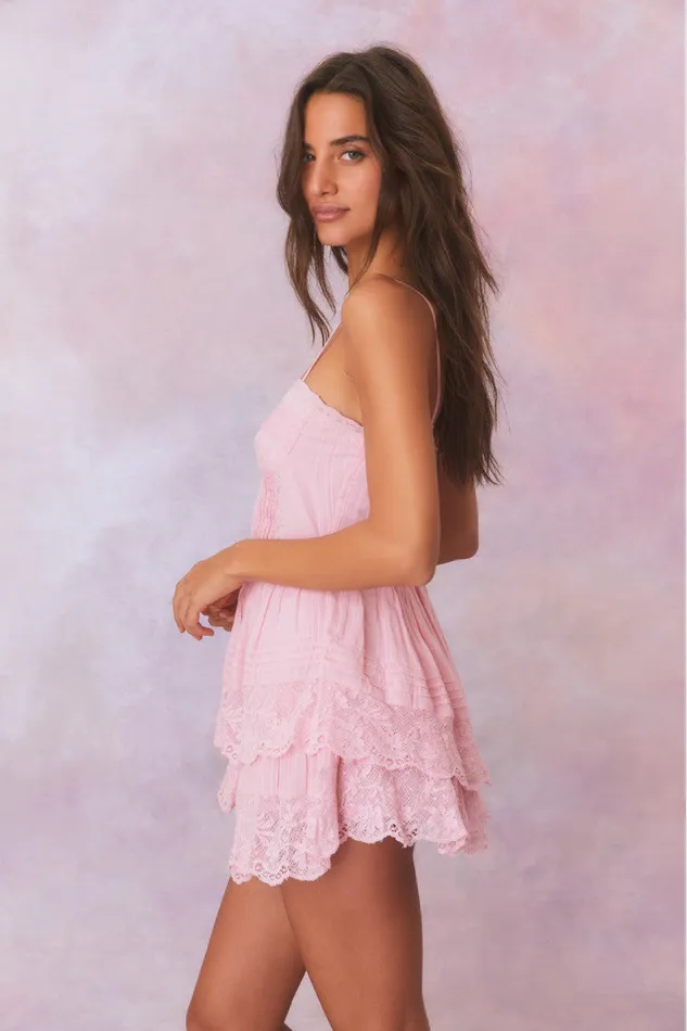 Women Dresses LoveShackFancy Nerida Bustier Mini Dress Cherry Pink