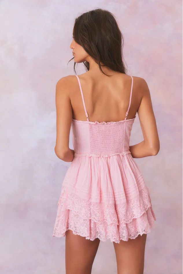 Women Dresses LoveShackFancy Nerida Bustier Mini Dress Cherry Pink