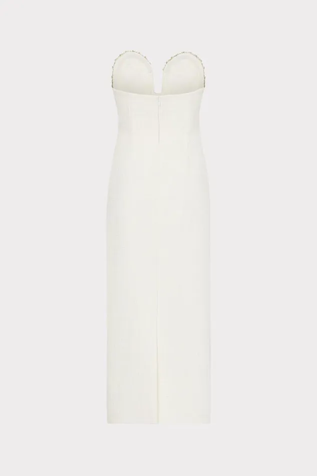 Women Dresses Milly Emelia Boucle Strapless Midi Dress Ecru