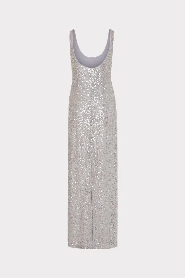 Women Dresses Milly Ishani Sequins Slip Dress Grey Women Dresses Milly Ishani Sequins Slip Dress Grey