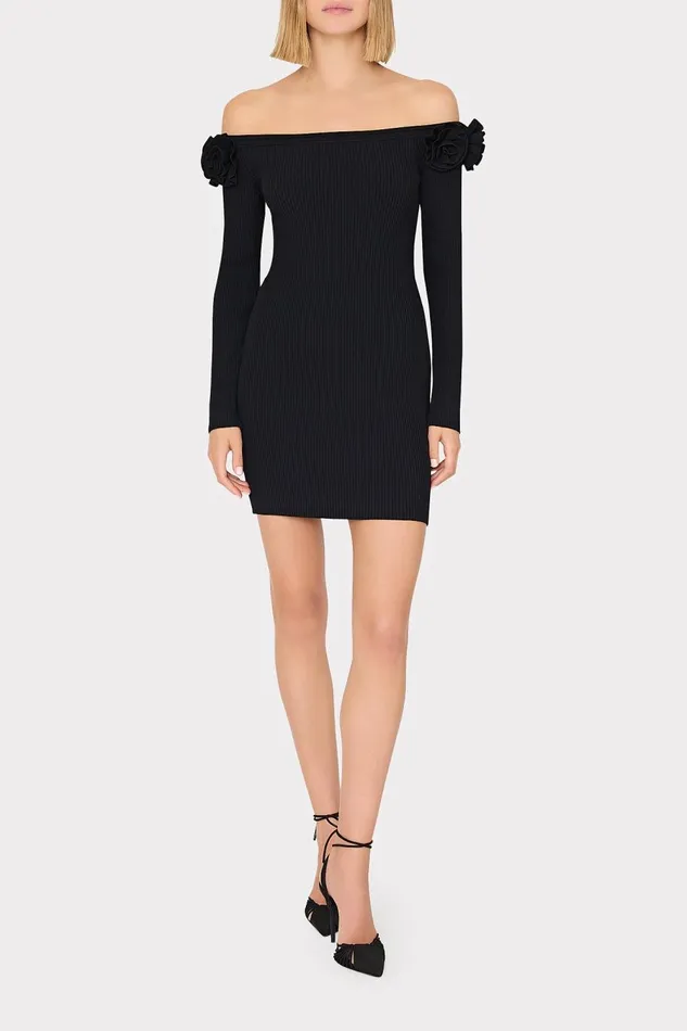 Women Dresses Milly Kara Off The Shoulder Knit Mini Dress Black Women Dresses Milly Kara Off The Shoulder Knit Mini Dress Black
