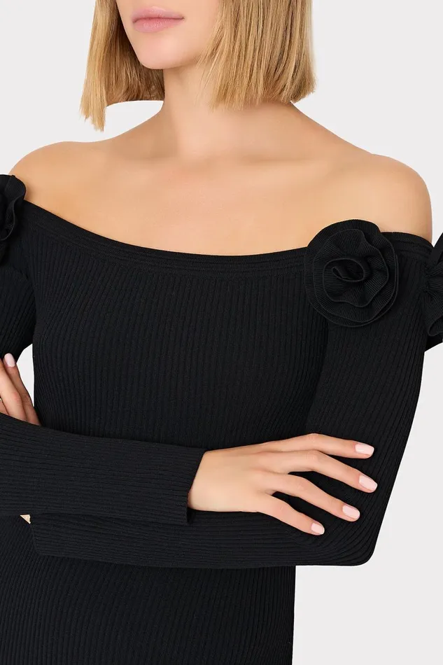 Women Dresses Milly Kara Off The Shoulder Knit Mini Dress Black Women Dresses Milly Kara Off The Shoulder Knit Mini Dress Black